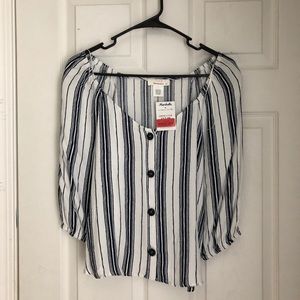 Striped Three-quarter Sleeve Top